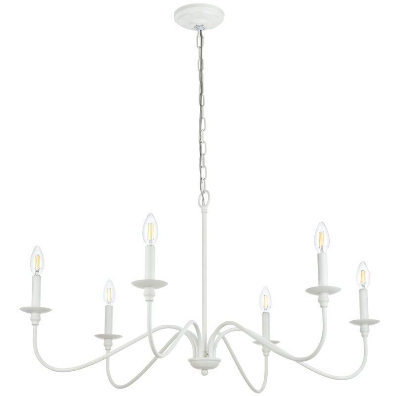 Rohan 6 Light 30 inch White Chandelier Ceiling Light