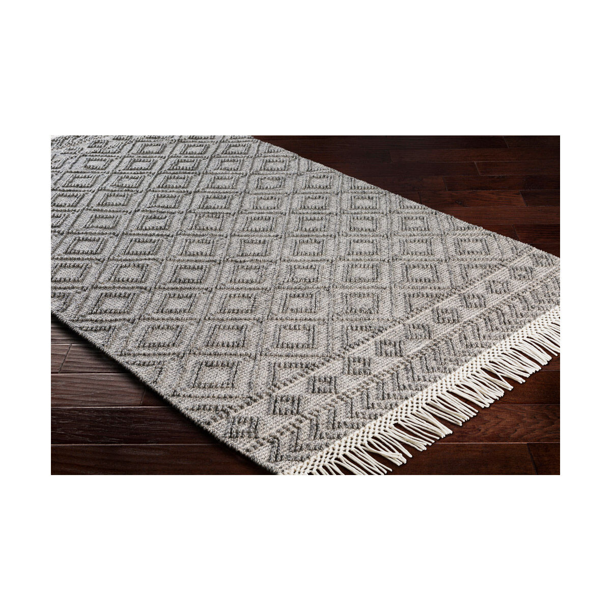 Farmhouse Tassels 96 X 30 inch Black/White Rugs in 2.5 x 8