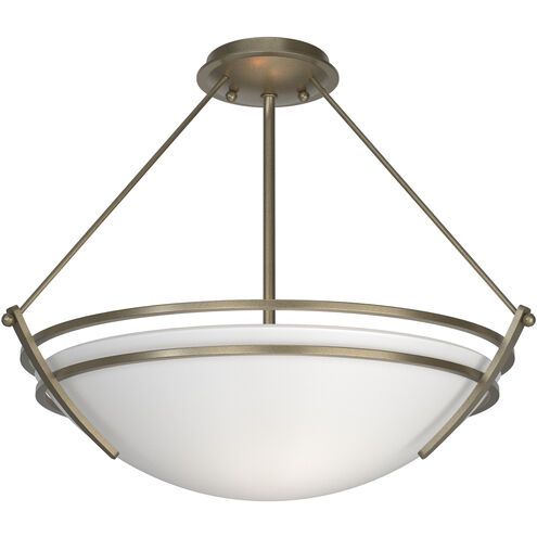 Presidio Tryne 3 Light 18 inch Soft Gold Semi-Flush Ceiling Light in Opal