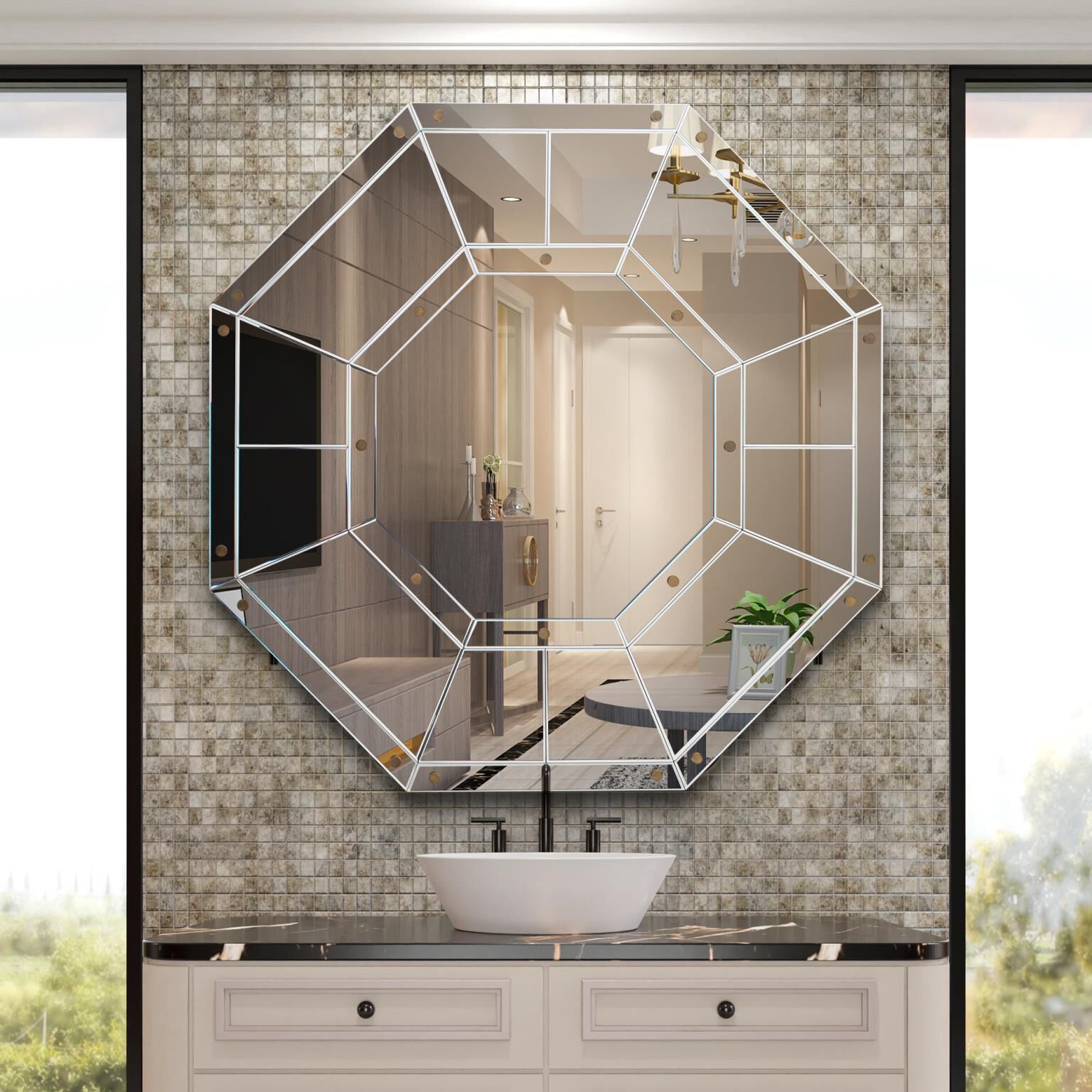 Octet 51 X 51 inch Silver Glass Mirror