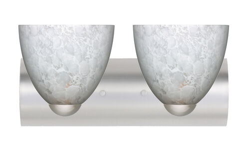 Sasha Ii LED 15 inch Satin Nickel Vanity Lighting Wall Light in Carrera Glass