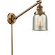 Small Bell 30 inch 60.00 watt Brushed Brass Swing Arm Wall Light, Franklin Restoration