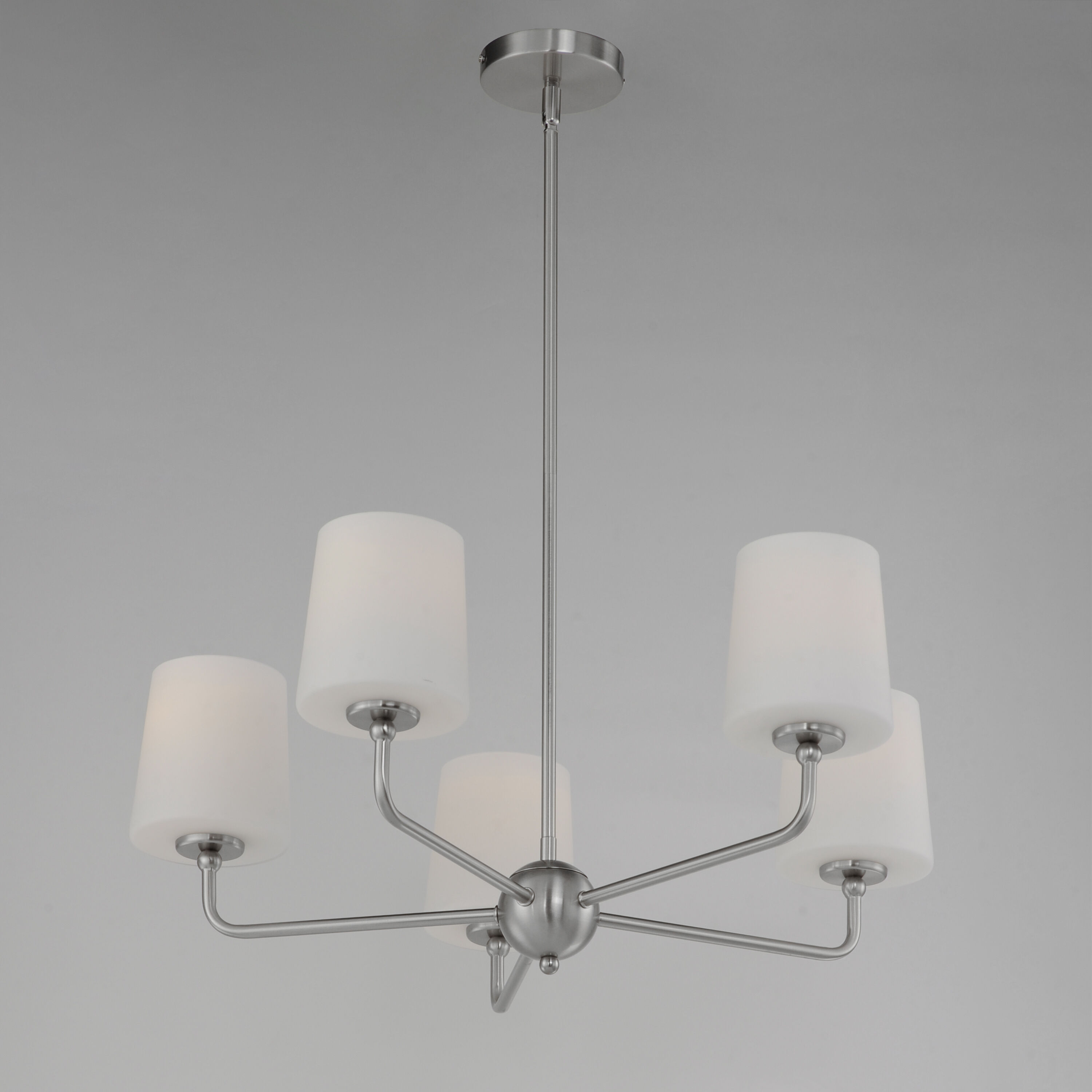Bristol 5 Light 27 inch Satin Nickel Single-Tier Chandelier Ceiling Light