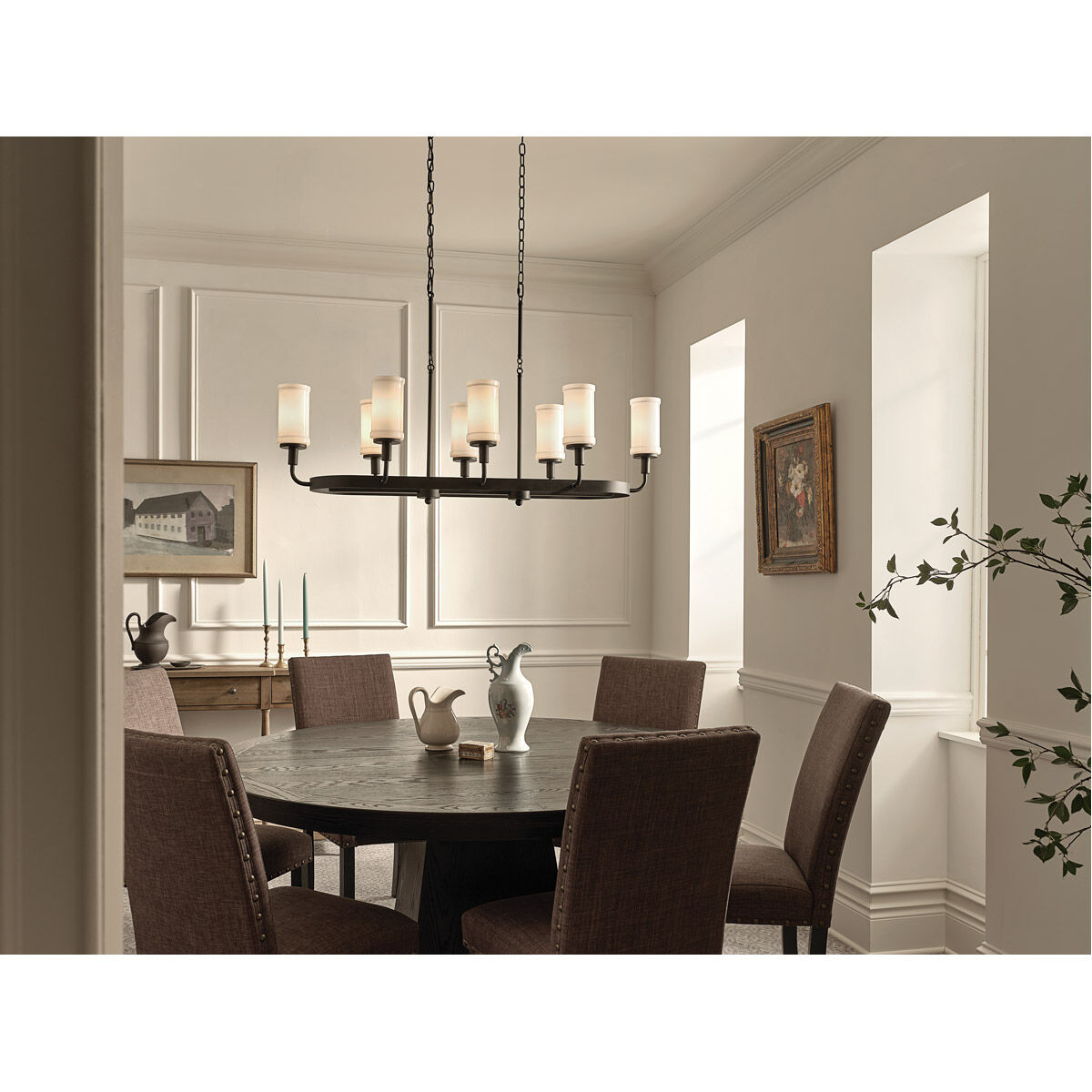 Homestead Vetivene 8 Light 17.5 inch Textured Black Chandelier Linear Ceiling Light