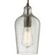 Hammered Glass 1 Light 5 inch Oil Rubbed Bronze Mini Pendant Ceiling Light in Clear Hammered Glass