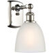 Ballston Castile LED 6 inch Polished Nickel Sconce Wall Light in White Glass, Ballston