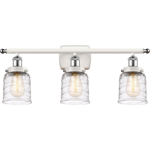 Ballston Bell LED 26 inch White and Polished Chrome Bath Vanity Light Wall Light in Deco Swirl Glass