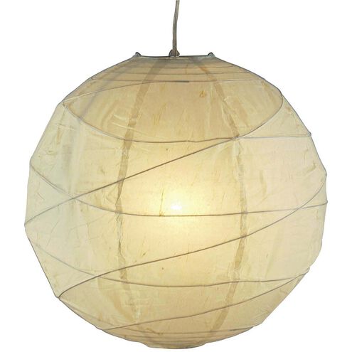 Orb 1 Light 14 inch Natural Small Pendant Ceiling Light, Plug-In