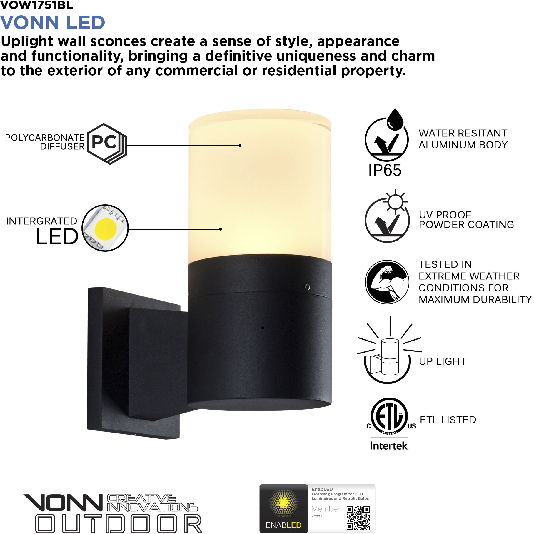 Modern 9.25 inch Matte Black Outdoor Wall Sconce