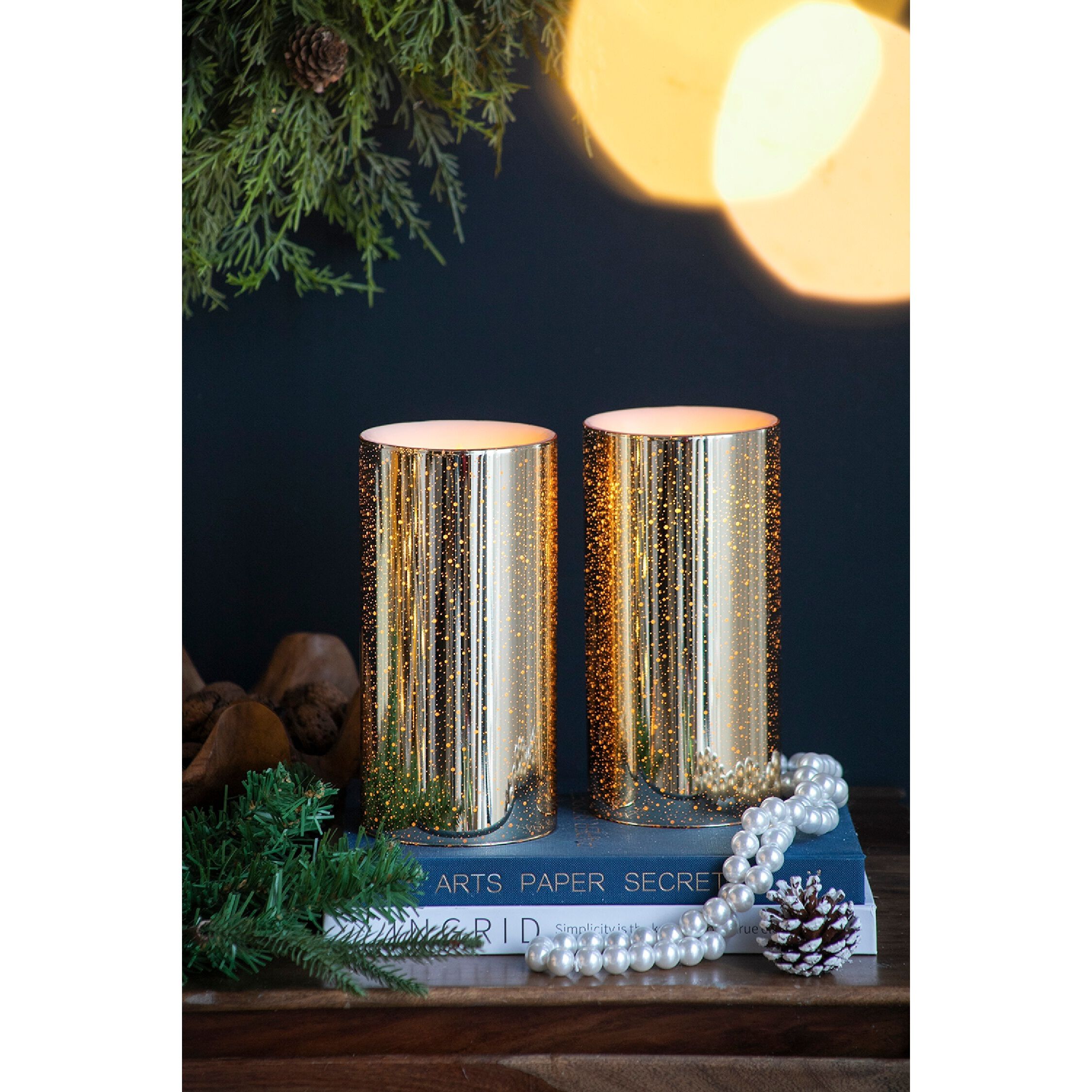 Speckled 8 X 4 inch LED Candle