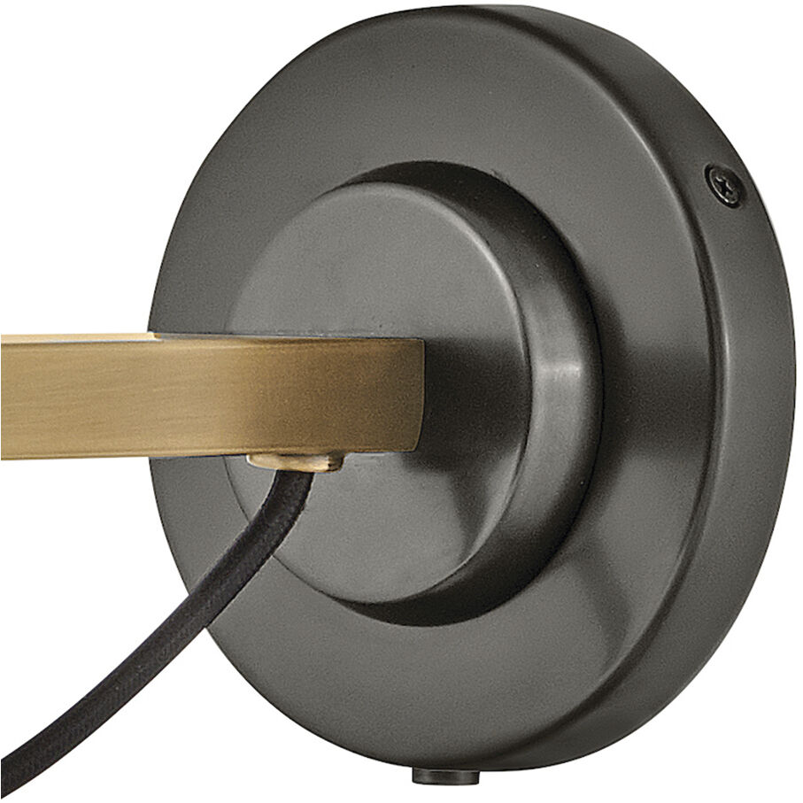Spence 1 Light 7.25 inch Black Oxide with Heritage Brass Interior Wall Mount Wall Light