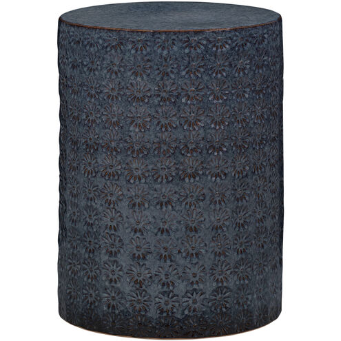 Wildflower 17.5 X 13 inch Blue Side Table in Dark Blue and Grey Reactive Glaze
