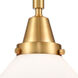 Franklin Restoration Caden LED 8 inch Satin Gold Mini Pendant Ceiling Light in Matte White Glass