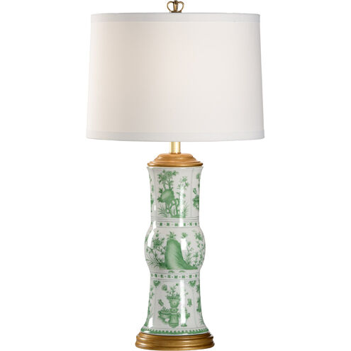 Chelsea House 31 inch 100.00 watt Hand Painted Green Glaze/Antique Gold Table Lamp Portable Light