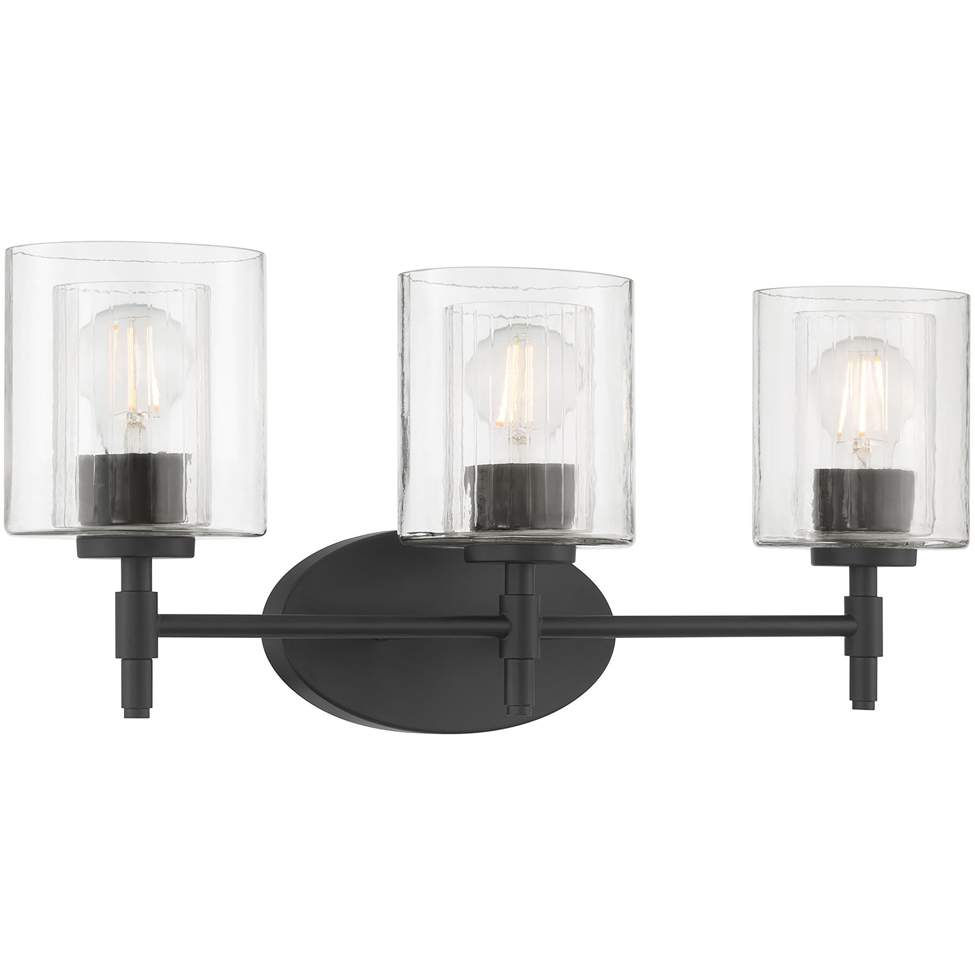 Solventa 3 Light 23.5 inch Matte Black Bathroom Vanity Light Wall Light