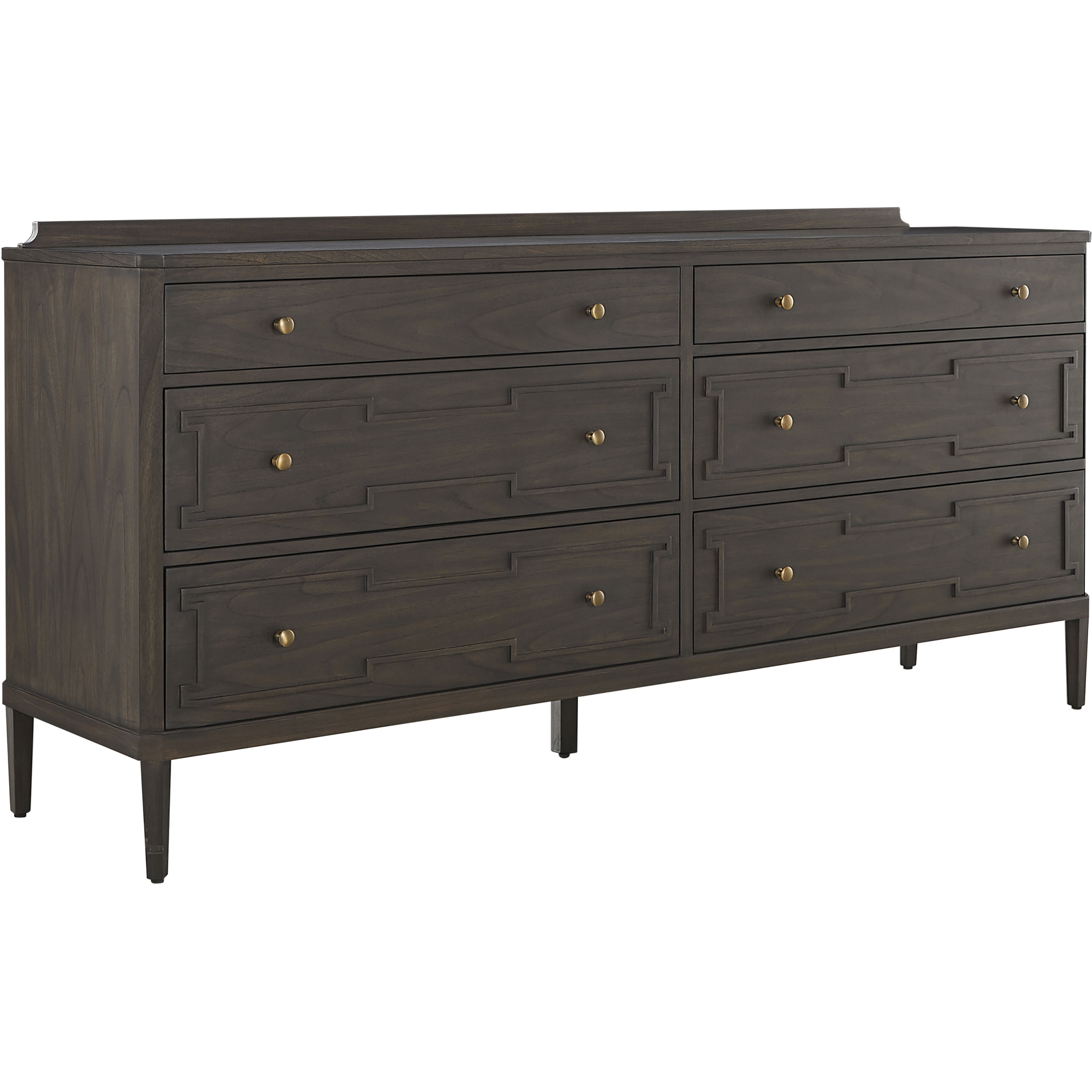 Glenwood Cerused Brown and Brushed Antique Brass Dresser