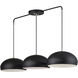 Domma 3 Light 48 inch Black with Brushed Nickel Accents Linear Chandelier Ceiling Light, Extra Large