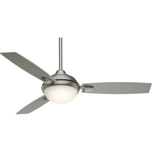 Verse 54 inch Brushed Nickel with Black Mahogany, Snow White Blades Ceiling Fan