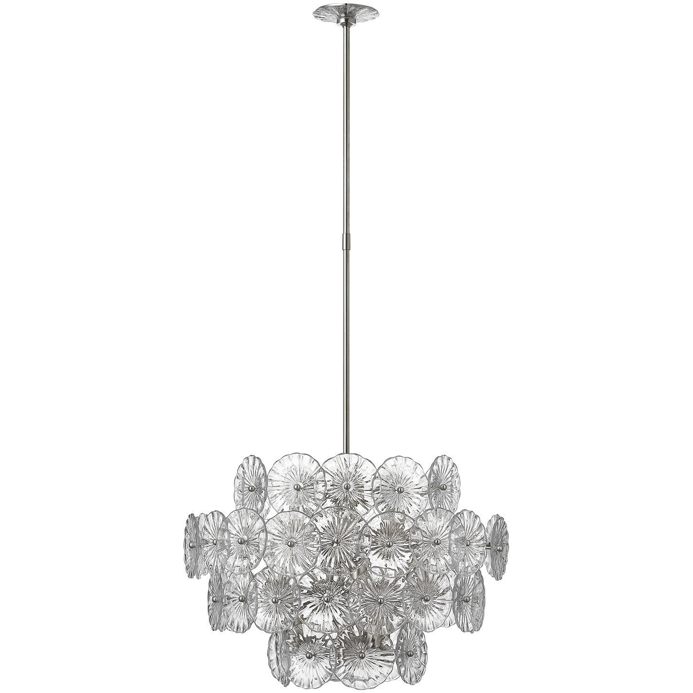 Julie Neill Gianna LED 24 inch Burnished Silver Leaf Chandelier Ceiling Light