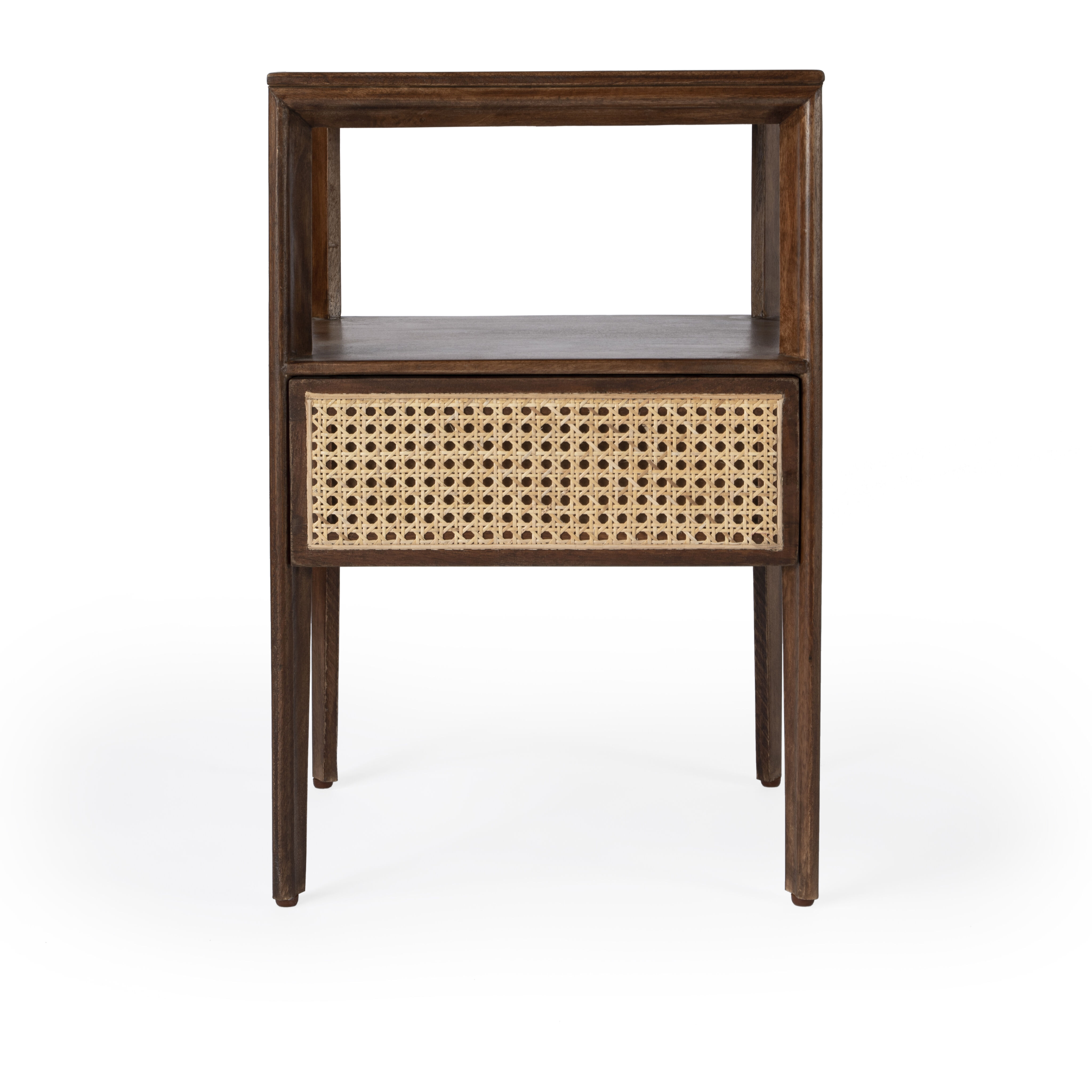 Vardo 1 Drawer Cane Nightstand in Multi