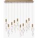Aurora LED 10 inch Natural Brass Pendant Ceiling Light, Converts to Flush Mount
