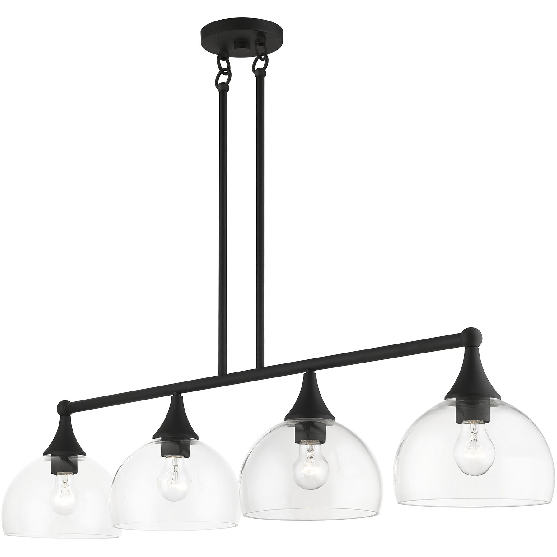 Glendon 4 Light 8.25 inch Black Large Linear Chandelier Ceiling Light