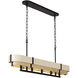 Blonde Moment 5 Light 46.25 inch Matte Black and Honey with Medium Oak Linear Pendant Ceiling Light