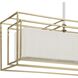 Abbey 5 Light 42.25 inch Brass and Cream Linear Chandelier Ceiling Light