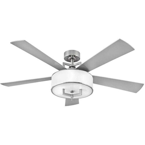 Hampton 56 inch Brushed Nickel with Silver, Walnut Blades Fan