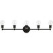 Lansdale 5 Light 34 inch Black with Brushed Nickel Accents Vanity Sconce Wall Light, Large