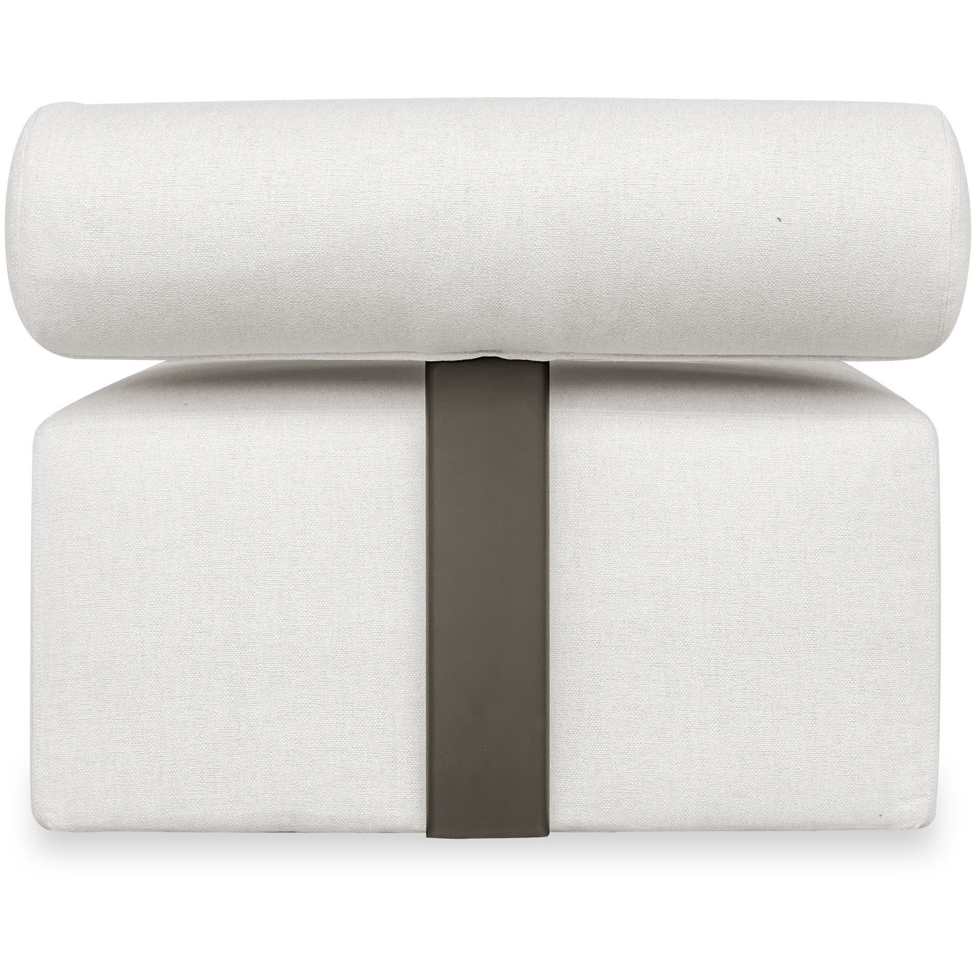 Bolster Back Java Black and Oyster White Armless Outdoor Sofa