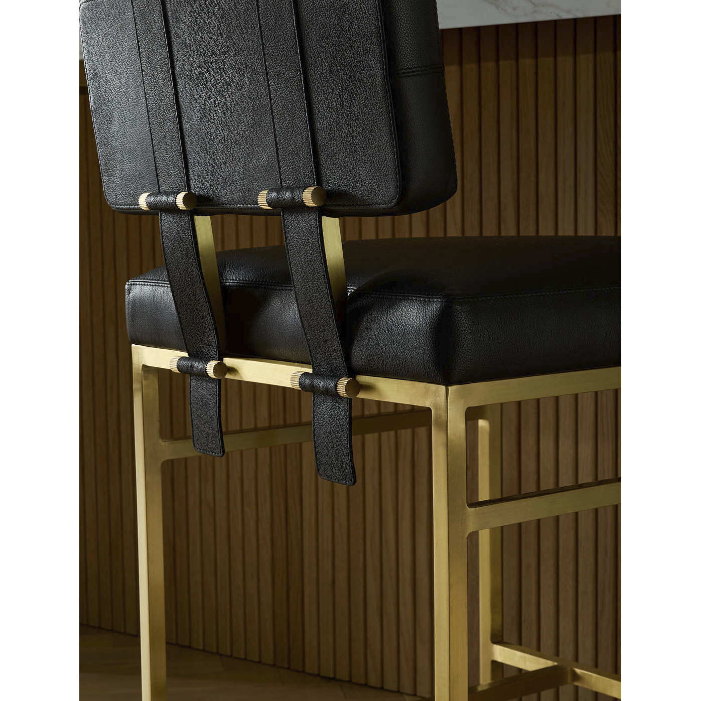 Laney 35 inch Black and Antique Brass Counter Stool