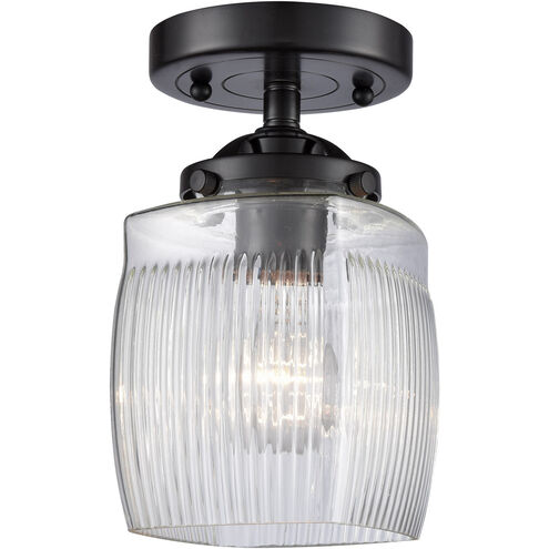 Nouveau Colton LED 6 inch Brushed Satin Nickel Semi-Flush Mount Ceiling Light, Nouveau