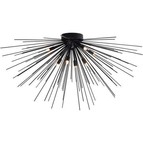 Savannah 8 Light 40 inch Black Flush Mount Ceiling Light