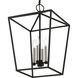 Devone 4 Light 15 inch Black with Brushed Nickel Accents Chandelier Ceiling Light