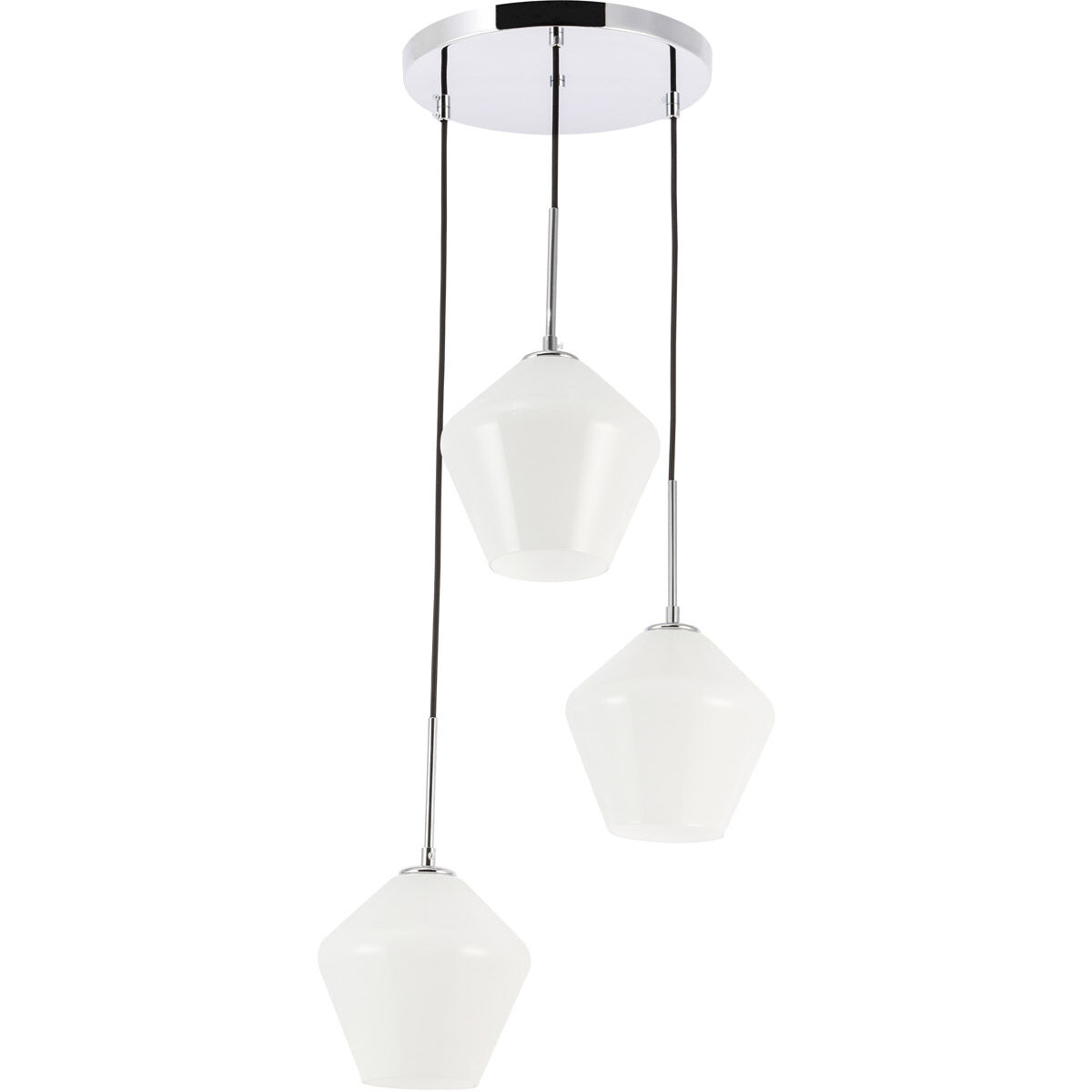 Gene 3 Light 18.1 inch Chrome Pendant Ceiling Light