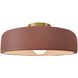 Radiance Collection - Spire LED 13 inch Canyon Clay and Brushed Brass Semi-Flush Ceiling Light in Dedicated LED, 13W x 6H, Form+Finish+Function