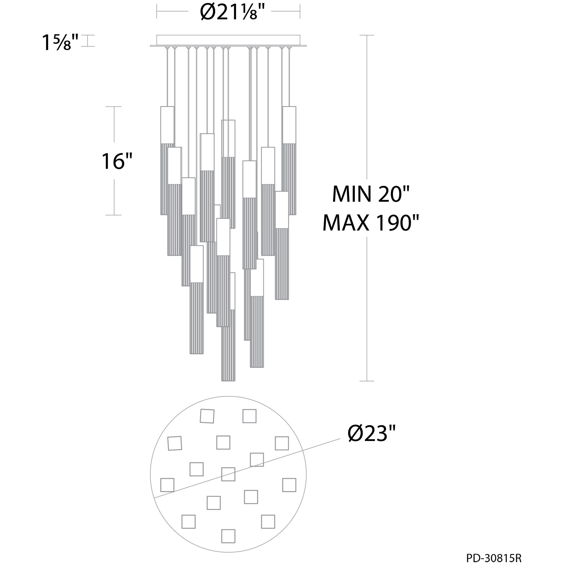 Cinema LED 23 inch Aged Brass Indoor Hanging Lighting Ceiling Light