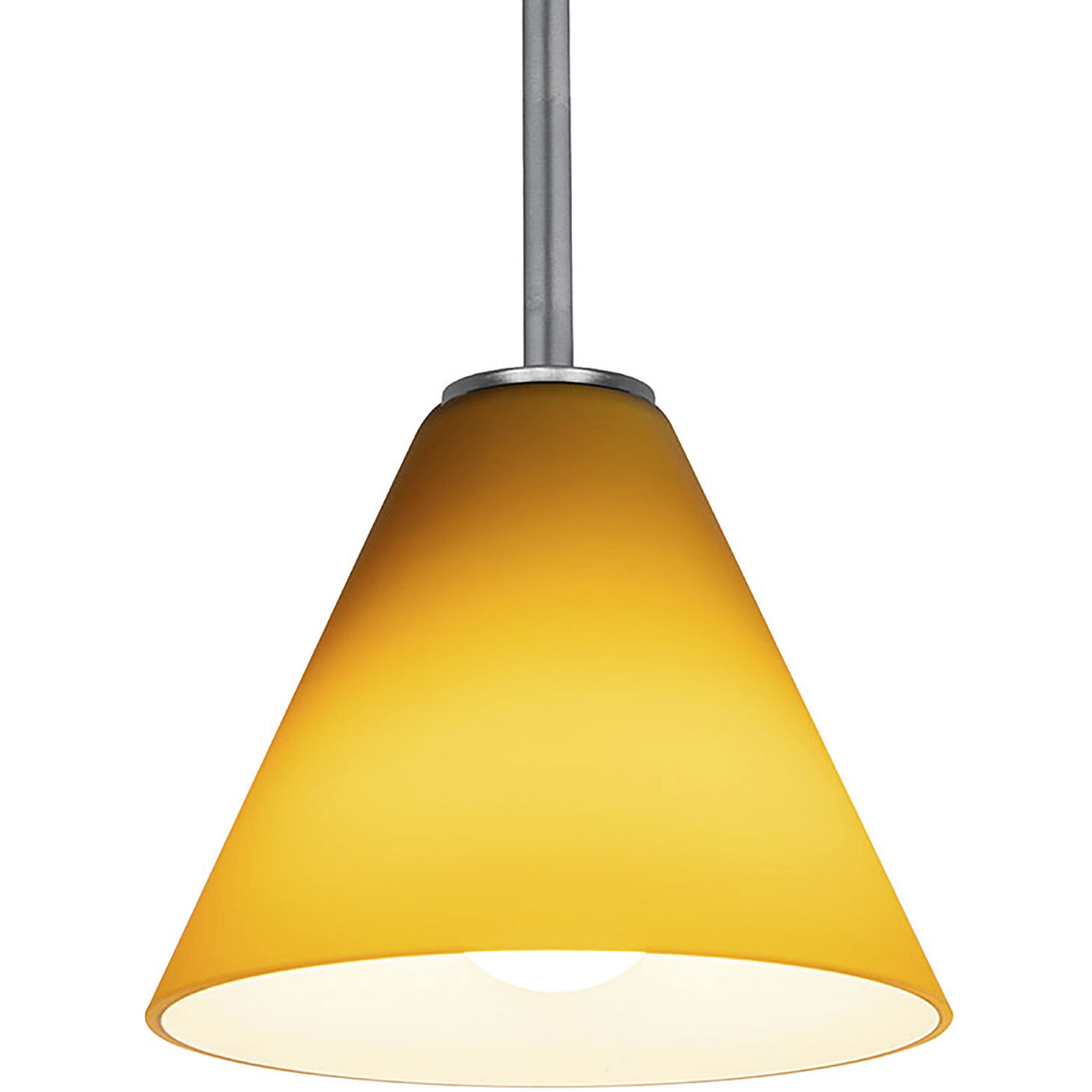 Martini LED 7 inch Brushed Steel Pendant Ceiling Light in Amber