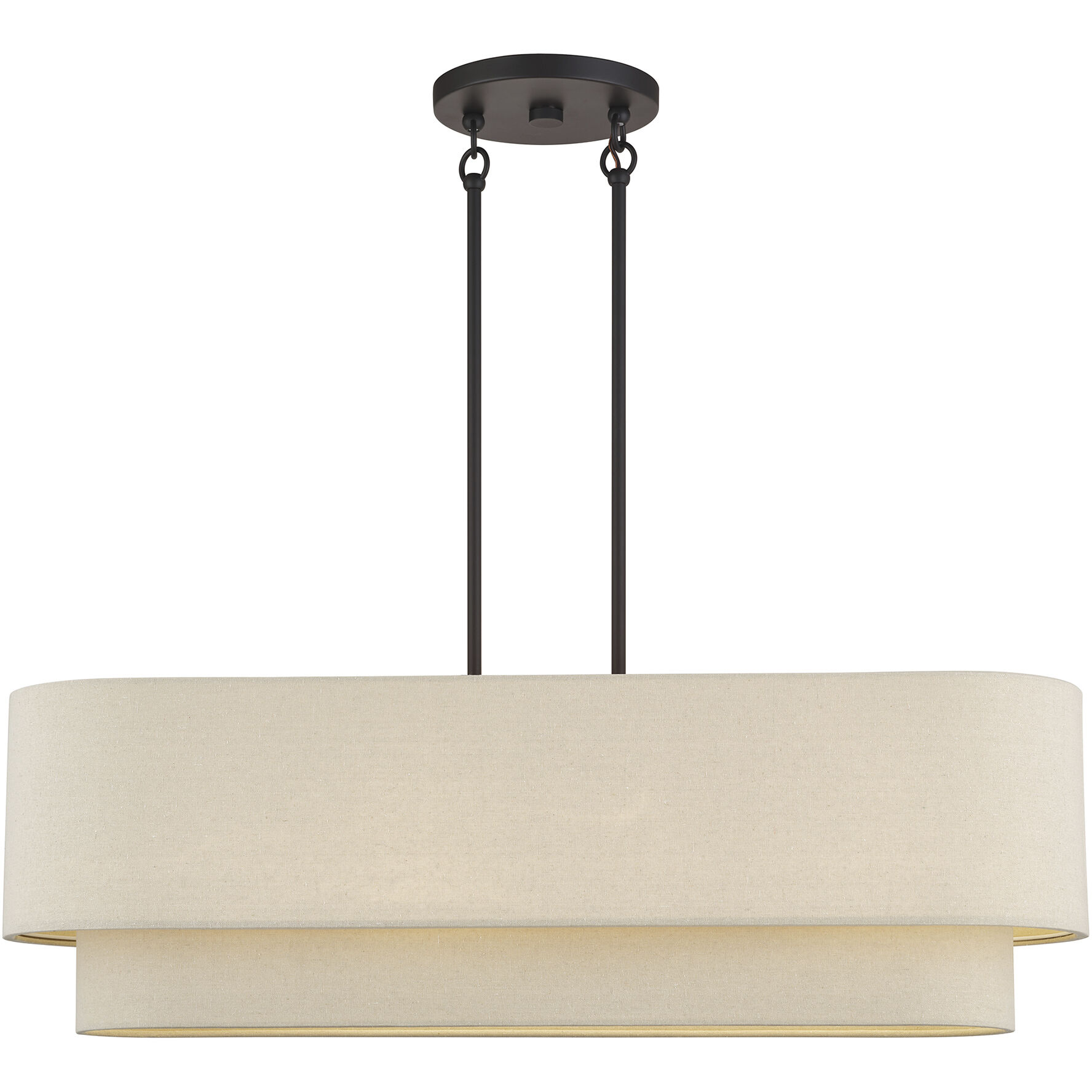 Bellingham 4 Light 36 inch Bronze Linear Chandelier Ceiling Light, Large