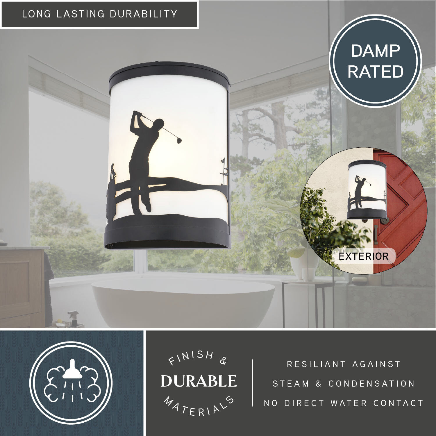 Links 1 Light 11 inch Black Indoor-Outdoor Wall Light