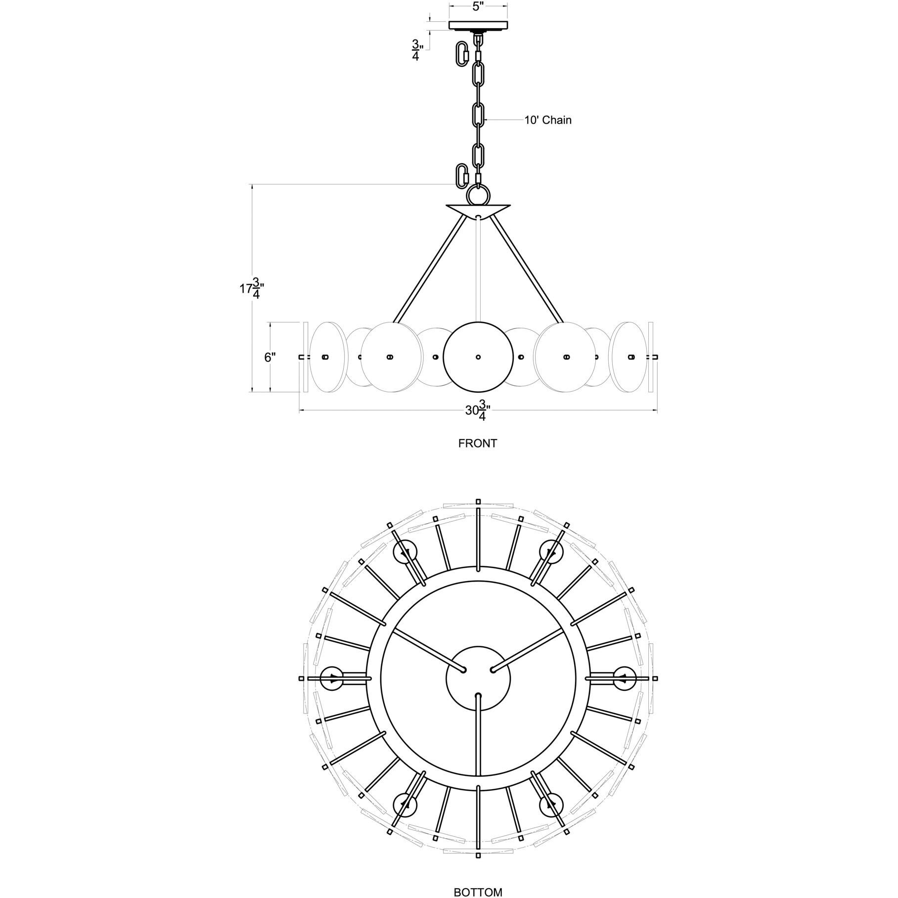 Cosmos 6 Light 30 inch Havana Gold Chandelier Ceiling Light, Smithsonian Collaboration