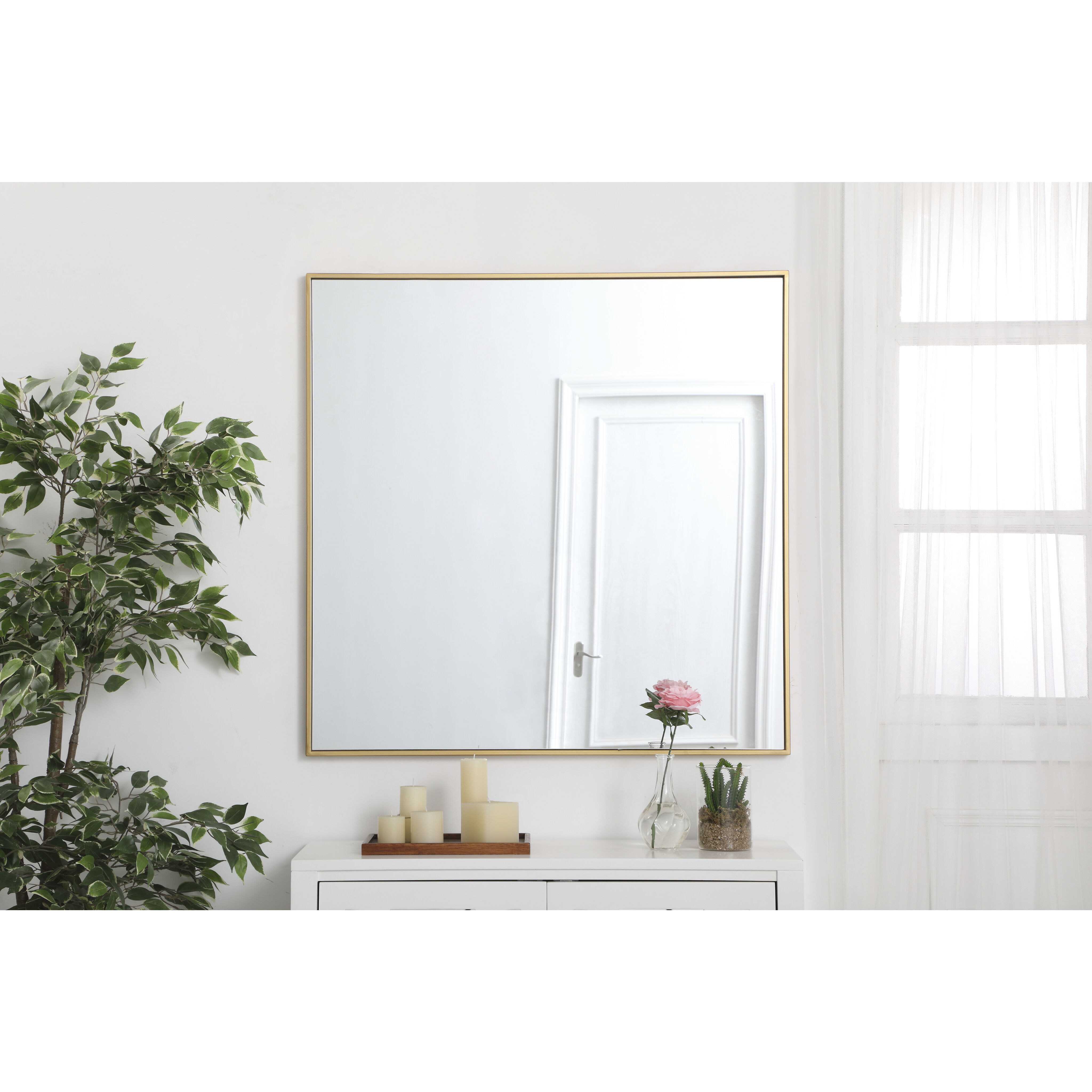 Monet 36 X 36 inch Brass Wall Mirror