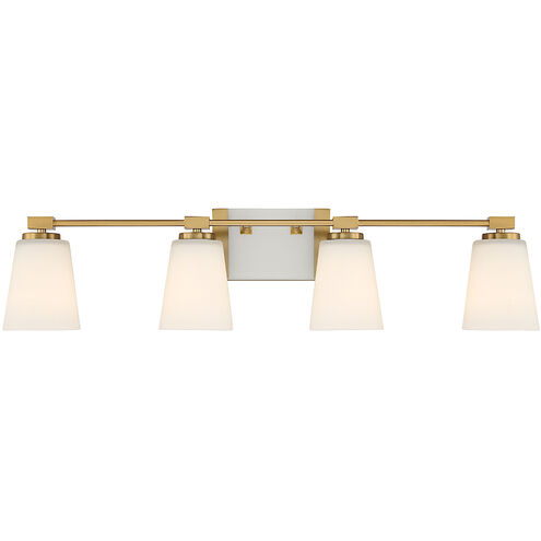 Darby 4 Light 34 inch Warm Brass Bathroom Vanity Light Wall Light