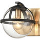 Davenay Vanity Light Wall Light in Satin Brass with Matte Black