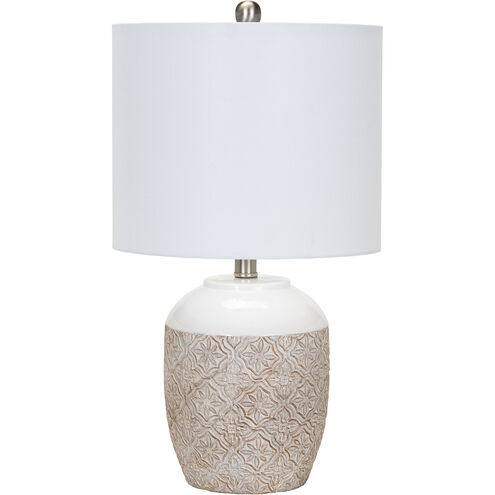 Marajo 21.5 inch 100 watt Beige and White Table Lamp Portable Light