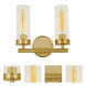 Hamilton 2 Light 12.5 inch Satin Brass Wall Sconce Wall Light