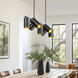 Lumina 7 Light 42 inch Matte Black Linear Chandelier Ceiling Light