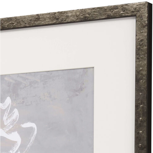 Oxidize Gray and Orange and Black and White Framed Art