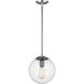 Leo - Hanging Globe 1 Light 10 inch Satin Aluminum Pendant Ceiling Light